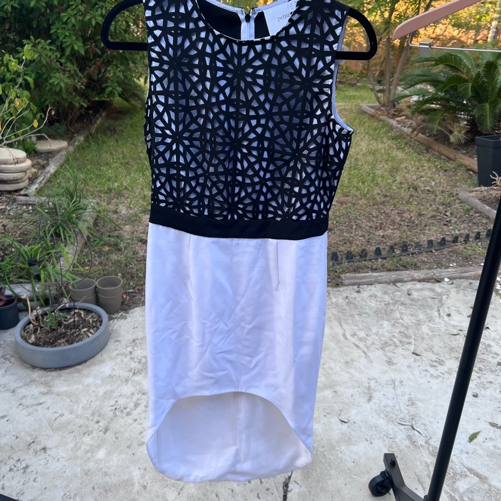 ASOS Petite Black and White Asymmetrical Dress